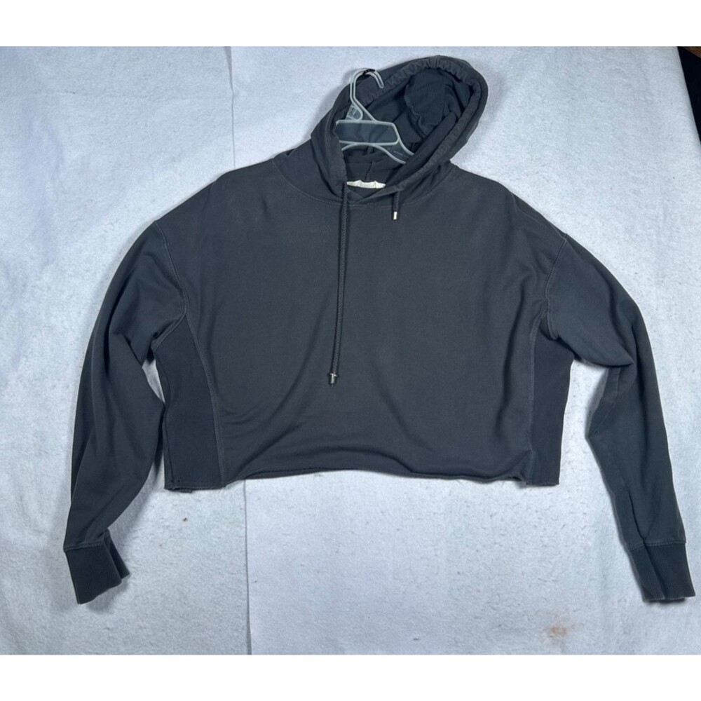 Primark Caress Womens XL Charcoal Gray Cropped Pullover Hoodie Drawstring